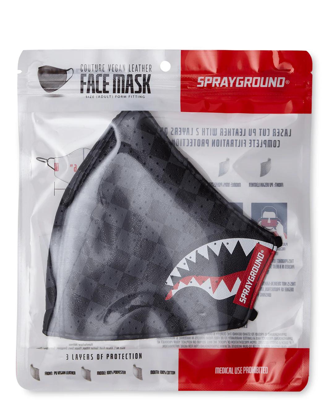 Sprayground Premium | SHARKS IN PARIS (GRAY) VEGAN LEATHER FACE MASK