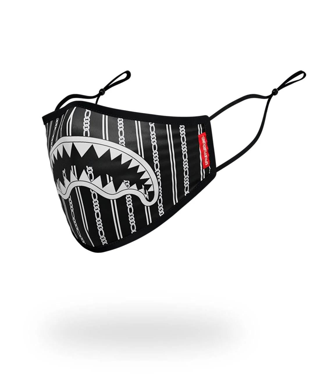 Sprayground Premium | ADULT REVERSE SHARKS IN PARIS (BLACK) FORM FITTING FACE MASK