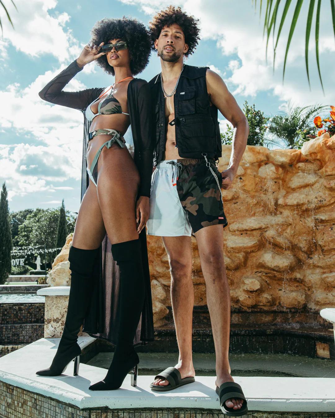 Sprayground Classic | SPLIT BITE CAMO SHOTO SWIM TRUNKS