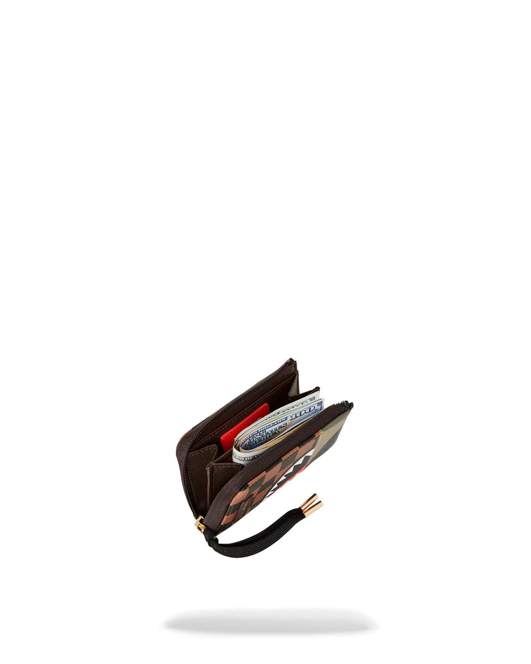 Sprayground Popular | EXTERIOR GOLD ZIP POCKET SHARKS IN PARIS WALLET