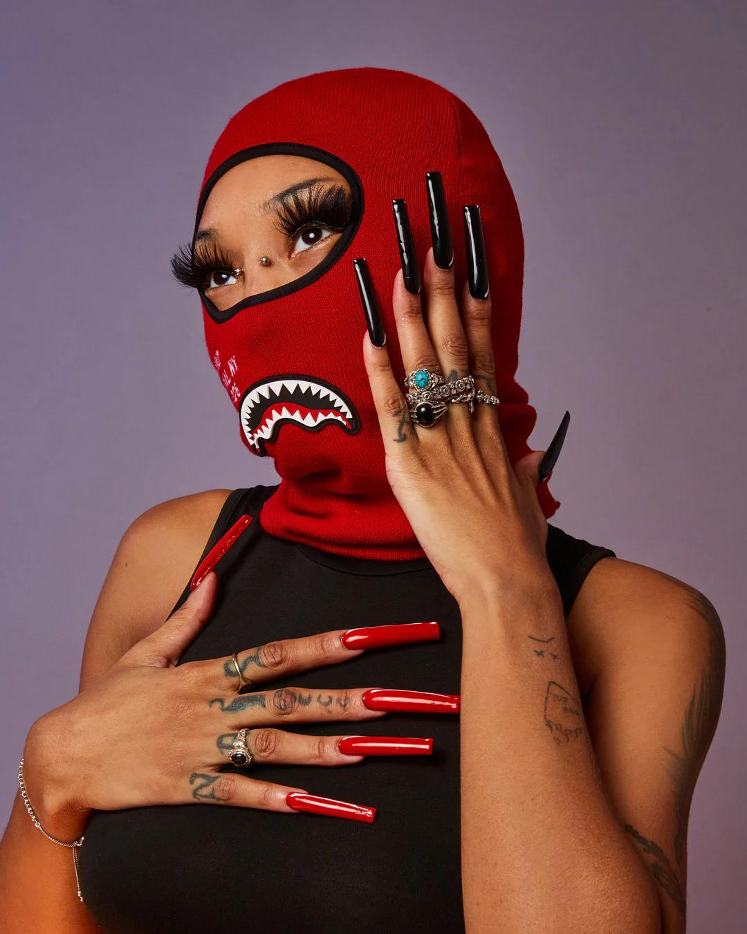 Sprayground Signature | SHARK CENTRAL SKI MASK (RED)
