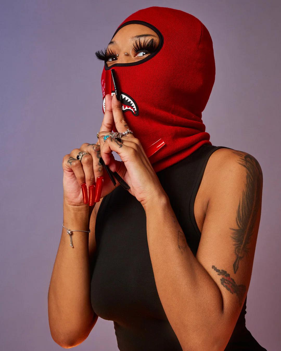 Sprayground Signature | SHARK CENTRAL SKI MASK (RED)