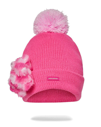 Sprayground New | PINK LIL BEAR PUFF BEANIE