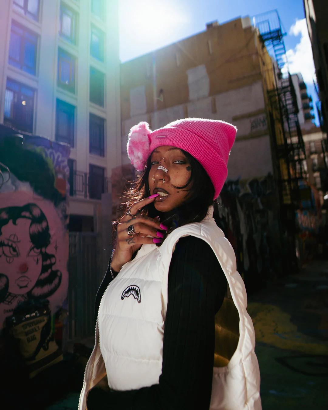 Sprayground New | PINK LIL BEAR PUFF BEANIE
