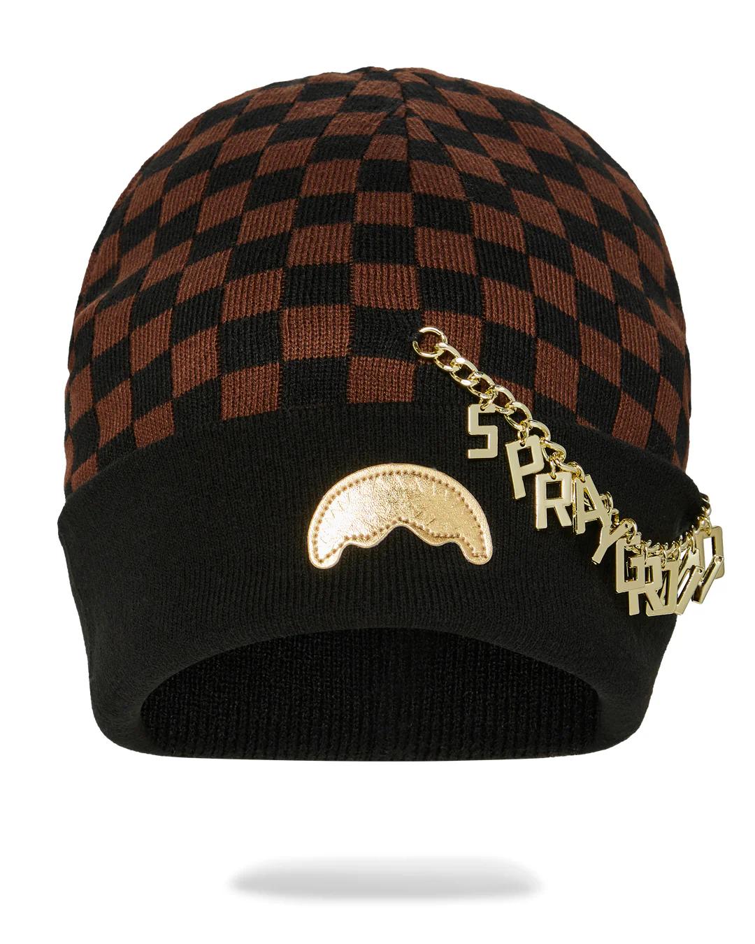 Sprayground Popular | GOLD CHAIN CHECK BEANIE