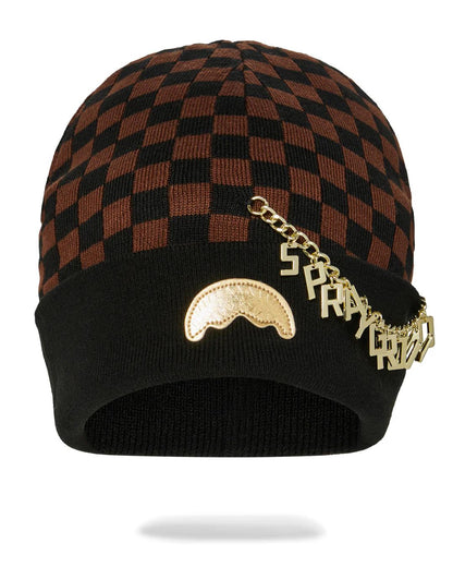 Sprayground Popular | GOLD CHAIN CHECK BEANIE
