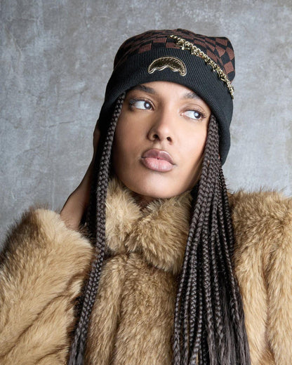 Sprayground Popular | GOLD CHAIN CHECK BEANIE