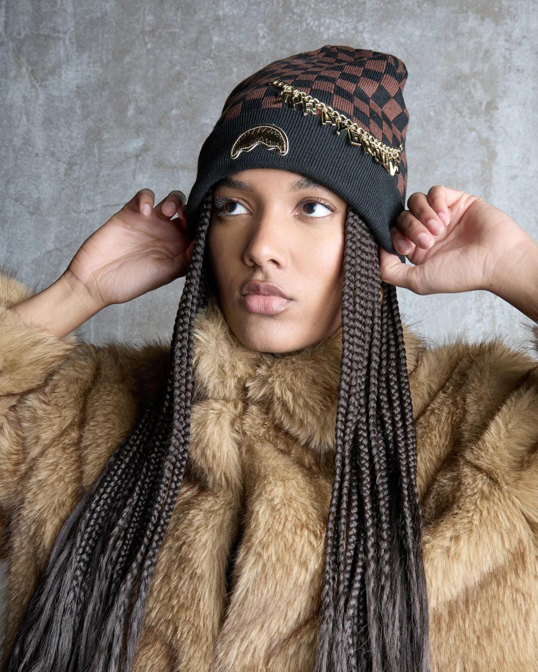 Sprayground Popular | GOLD CHAIN CHECK BEANIE