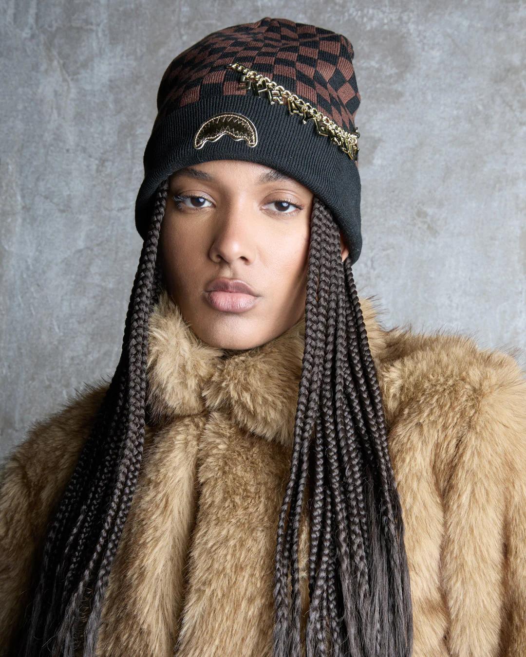 Sprayground Popular | GOLD CHAIN CHECK BEANIE