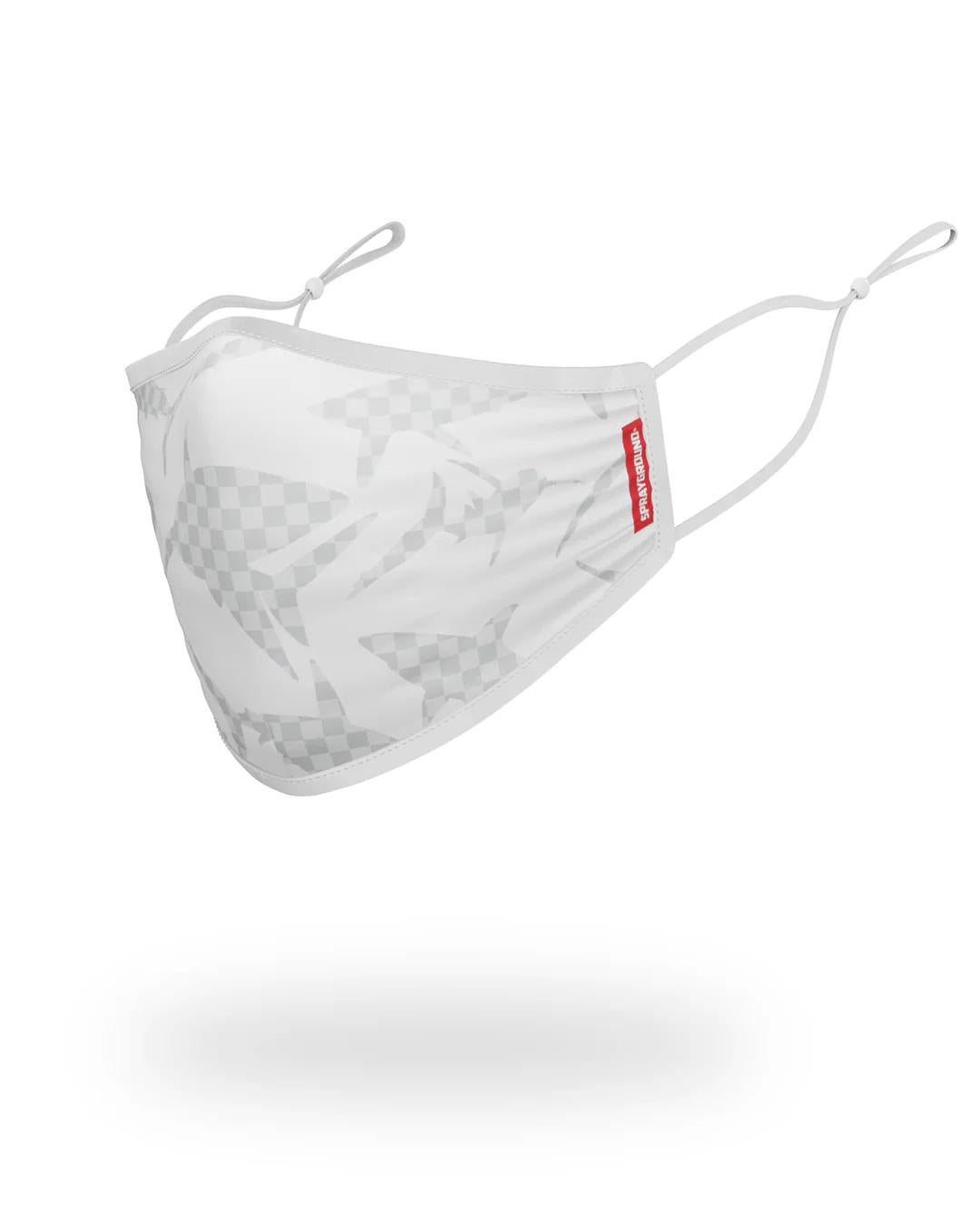 Sprayground Recommended | SHARK CHECK (WHITE) FACE MASK
