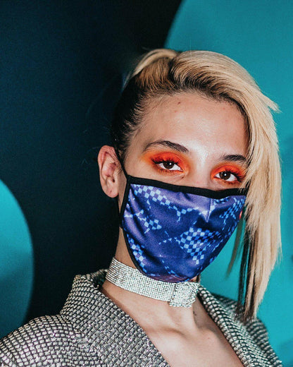 Sprayground Exclusive | SHARK CHECK (BLUE) FACE MASK