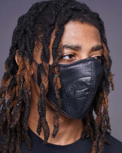 Sprayground Exclusive | MIDNIGHT SHARK VEGAN LEATHER FACEMASK
