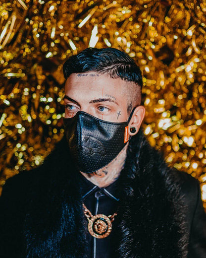 Sprayground Exclusive | MIDNIGHT SHARK VEGAN LEATHER FACEMASK