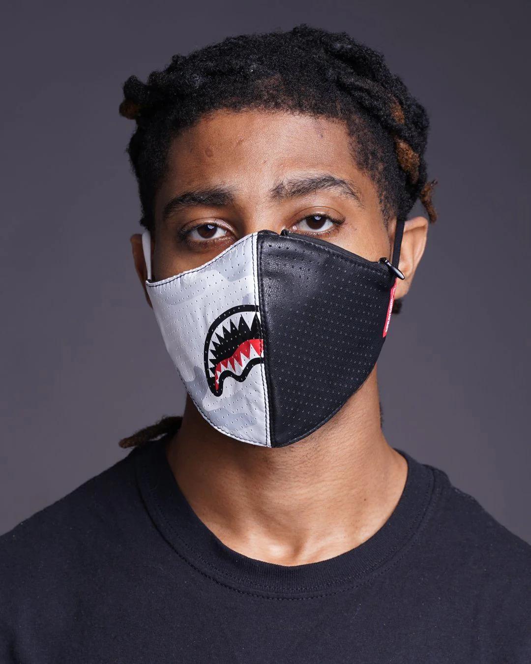 Sprayground Essential | DAMAGE CONTROL STASH POCKET VEGAN LEATHER FACE MASK