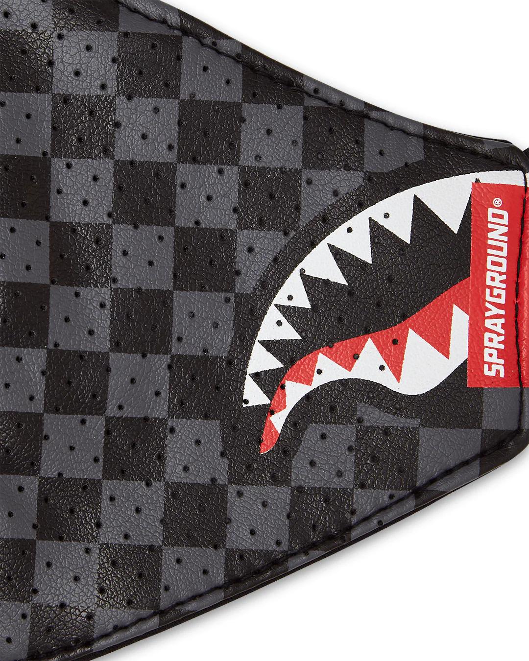 Sprayground Premium | SHARKS IN PARIS (GRAY) VEGAN LEATHER FACE MASK