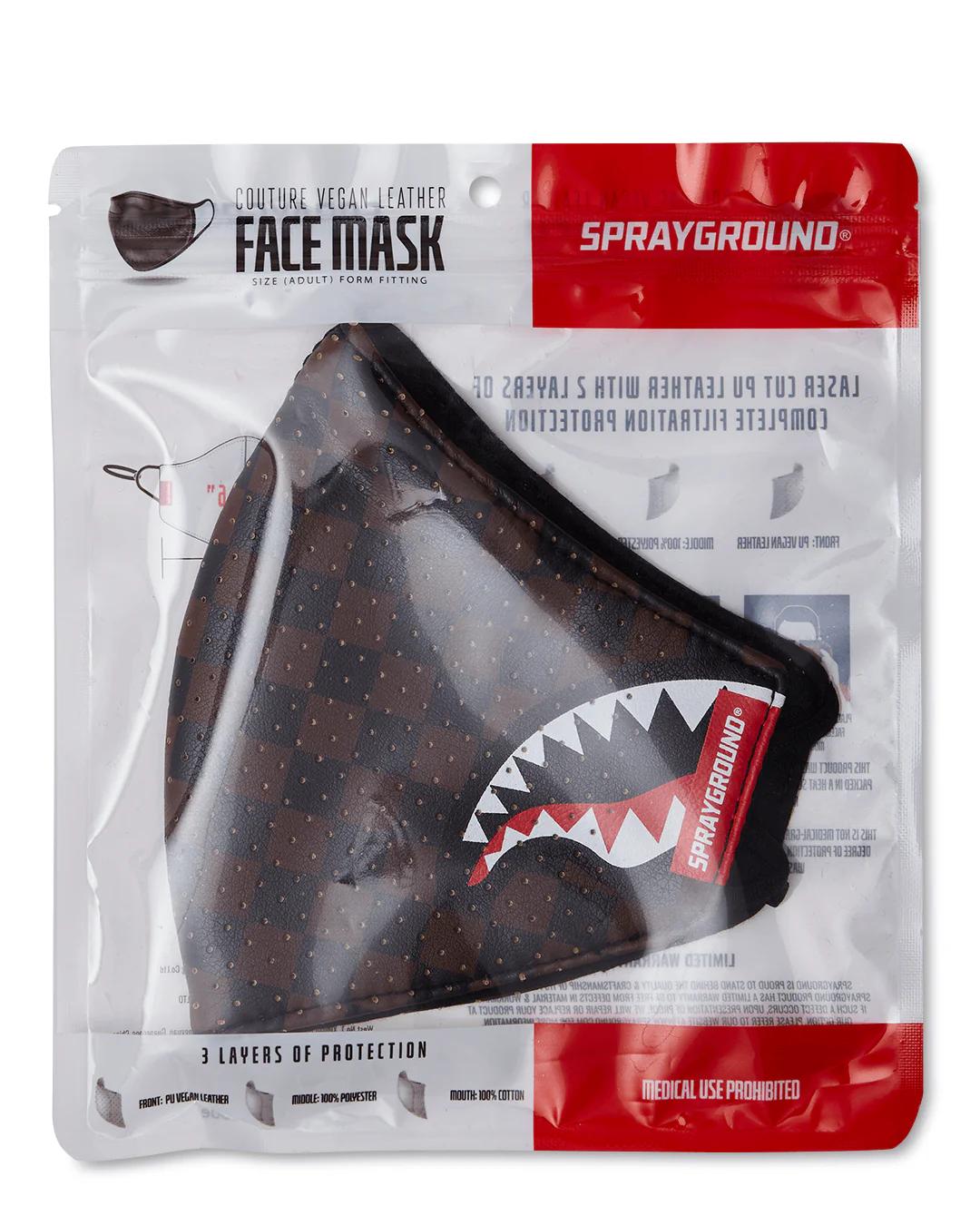 Sprayground New | SHARKS IN PARIS VEGAN LEATHER FACE MASK
