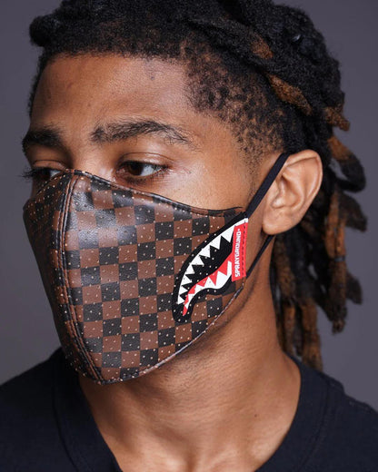 Sprayground New | SHARKS IN PARIS VEGAN LEATHER FACE MASK