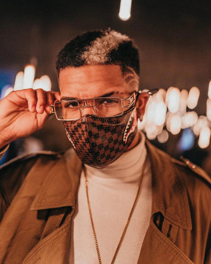 Sprayground New | SHARKS IN PARIS VEGAN LEATHER FACE MASK