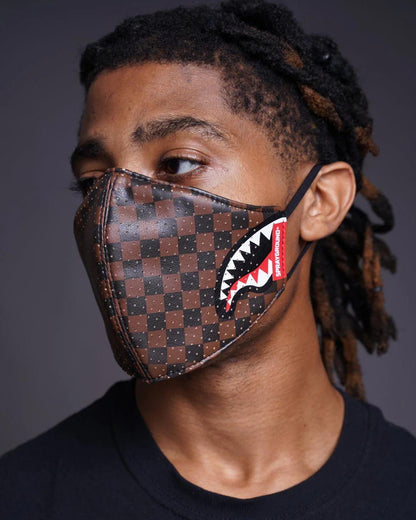 Sprayground New | SHARKS IN PARIS VEGAN LEATHER FACE MASK