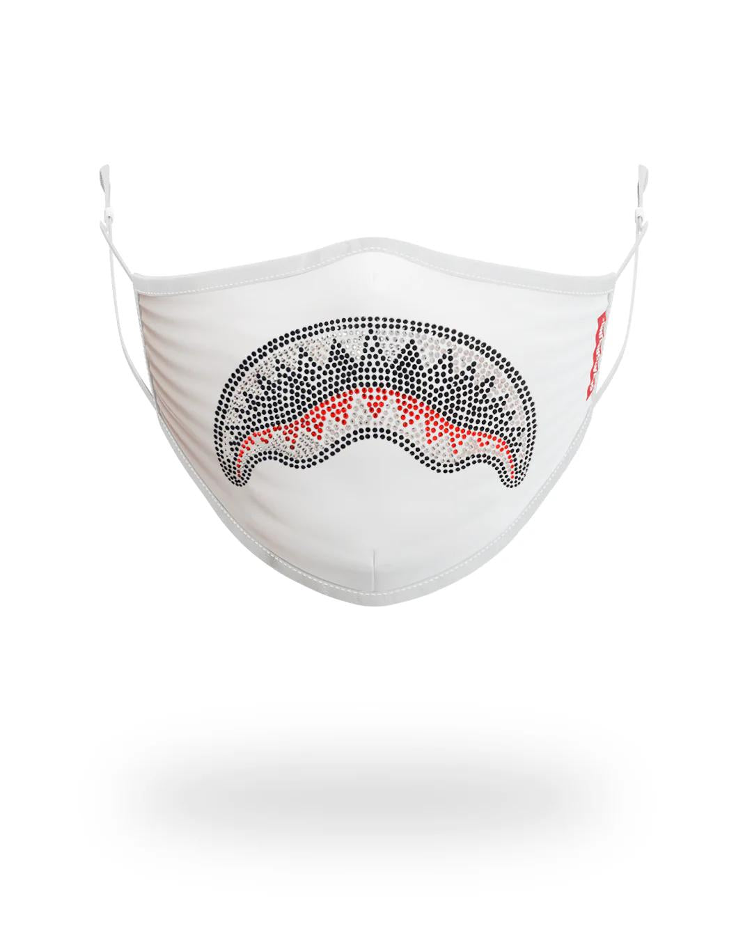 Sprayground Trending | TRINITY DIAMOND SHARK (WHT) POLYESTER FACE MASK
