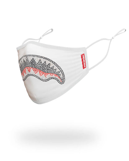 Sprayground Trending | TRINITY DIAMOND SHARK (WHT) POLYESTER FACE MASK