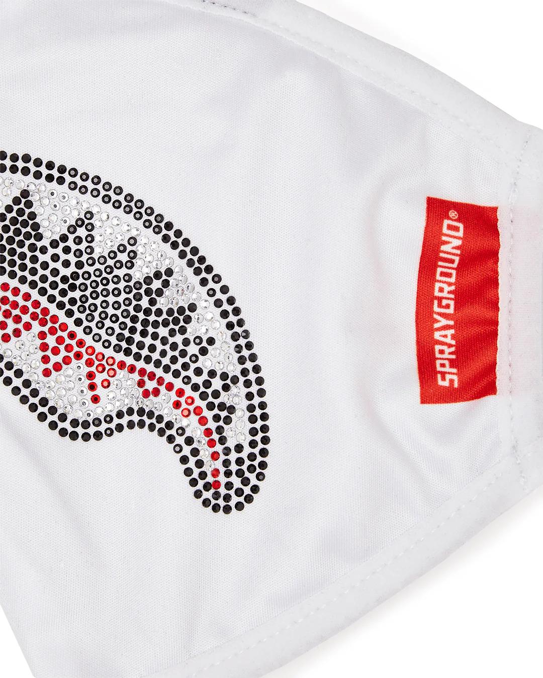 Sprayground Trending | TRINITY DIAMOND SHARK (WHT) POLYESTER FACE MASK