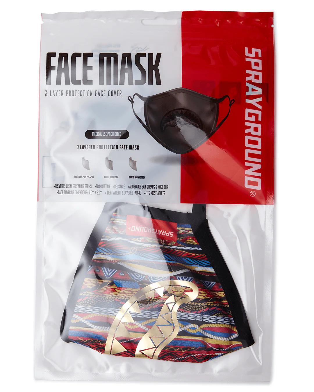 Sprayground Best Seller | 1994 GOLD METALLIC SHARK POLYESTER FACE MASK