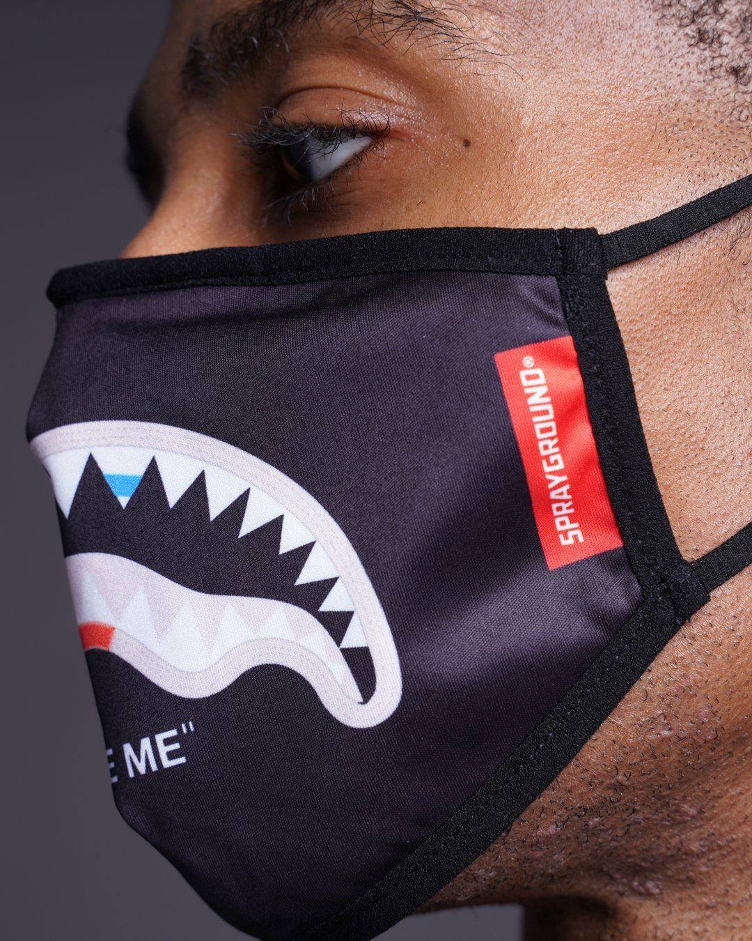 Sprayground Recommended | BITE ME SHARK (BLK) POLYESTER FACE MASK