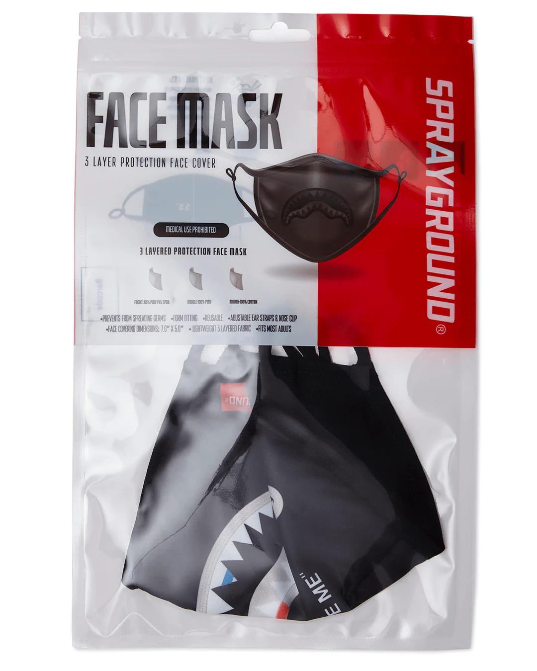 Sprayground Recommended | BITE ME SHARK (BLK) POLYESTER FACE MASK