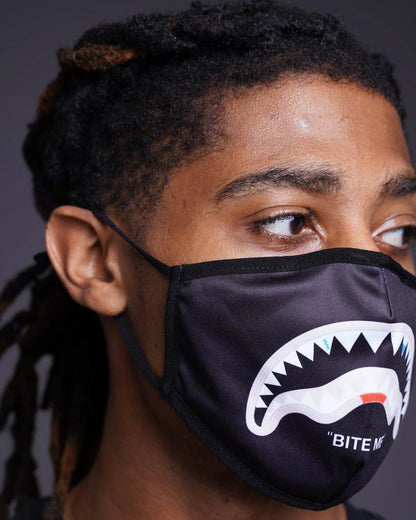 Sprayground Recommended | BITE ME SHARK (BLK) POLYESTER FACE MASK