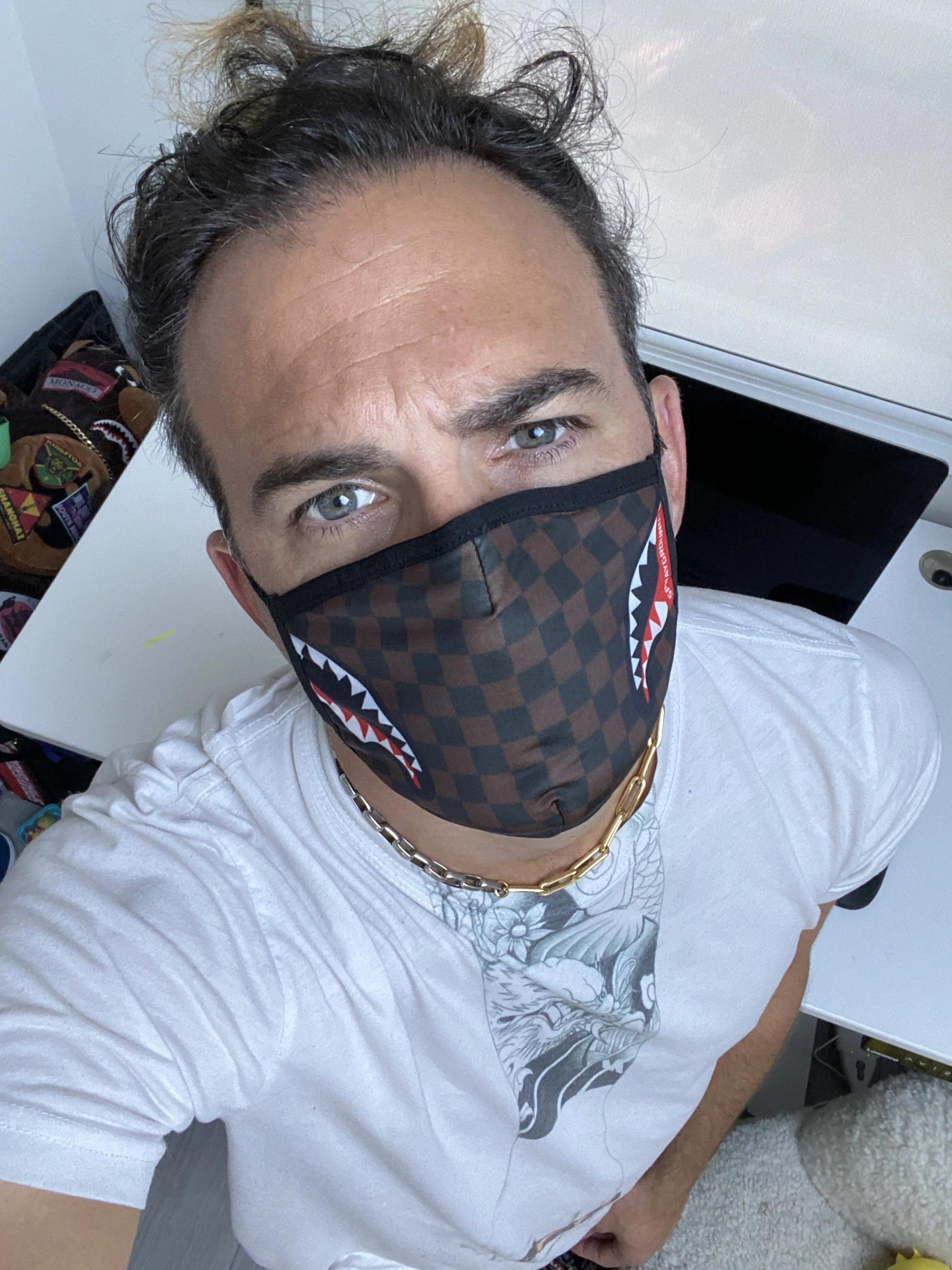 Sprayground Premium | ADULT SHARKS IN PARIS (SIDE SHARK) FORM-FITTING FACE MASK