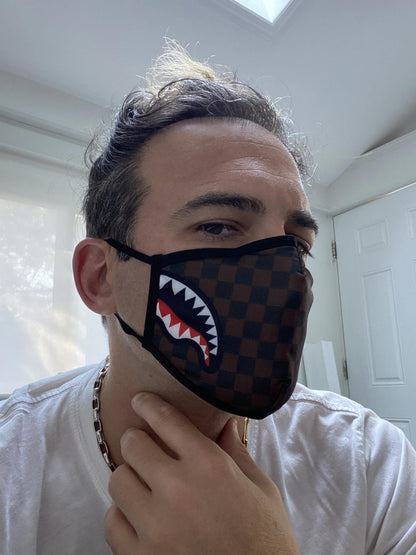 Sprayground Premium | ADULT SHARKS IN PARIS (SIDE SHARK) FORM-FITTING FACE MASK