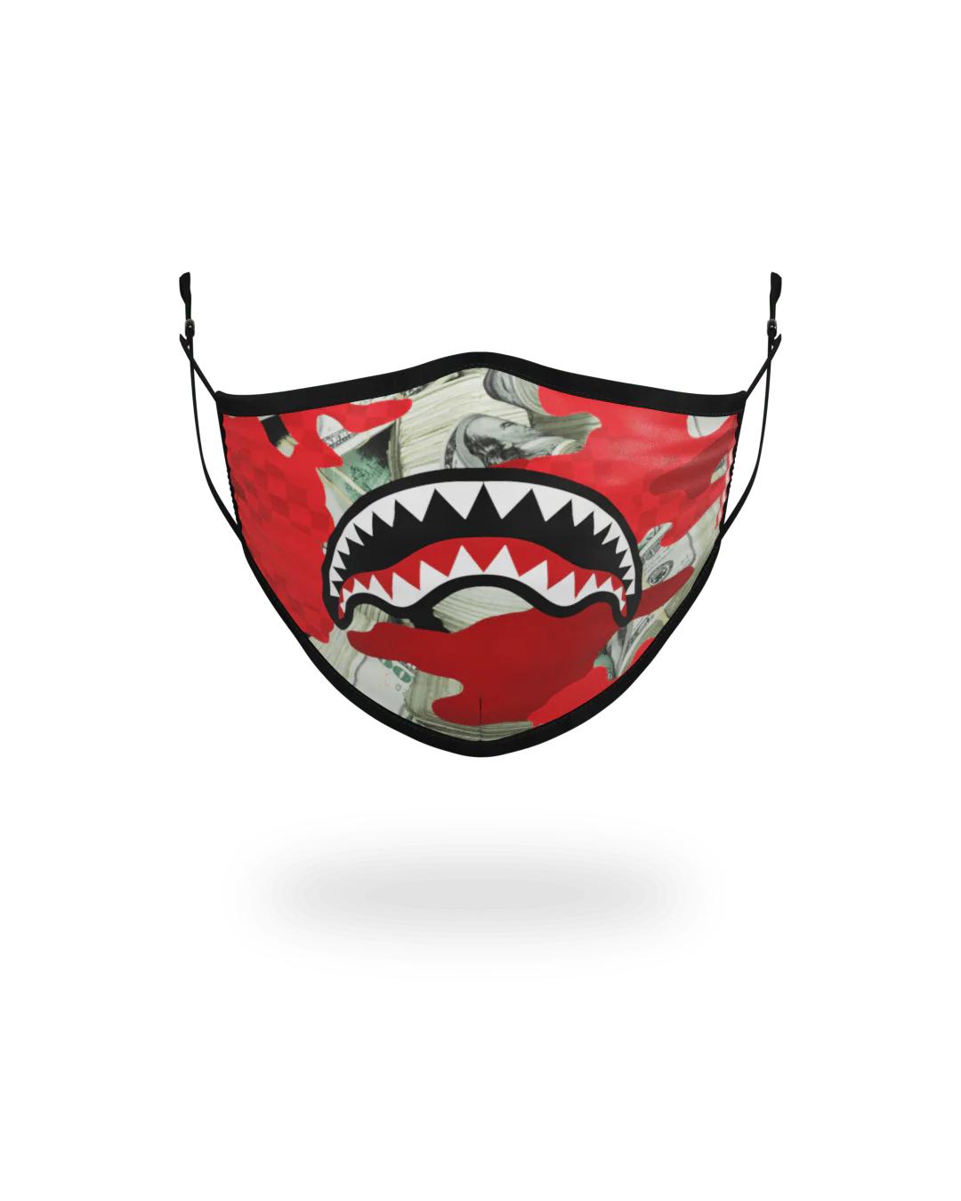 Sprayground Popular | ADULT MONEY CAMO (RED) FORM-FITTING FACE MASK