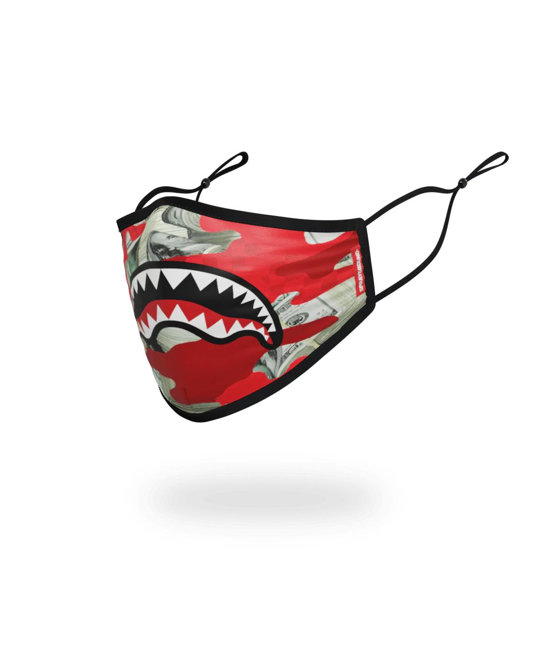 Sprayground Popular | ADULT MONEY CAMO (RED) FORM-FITTING FACE MASK