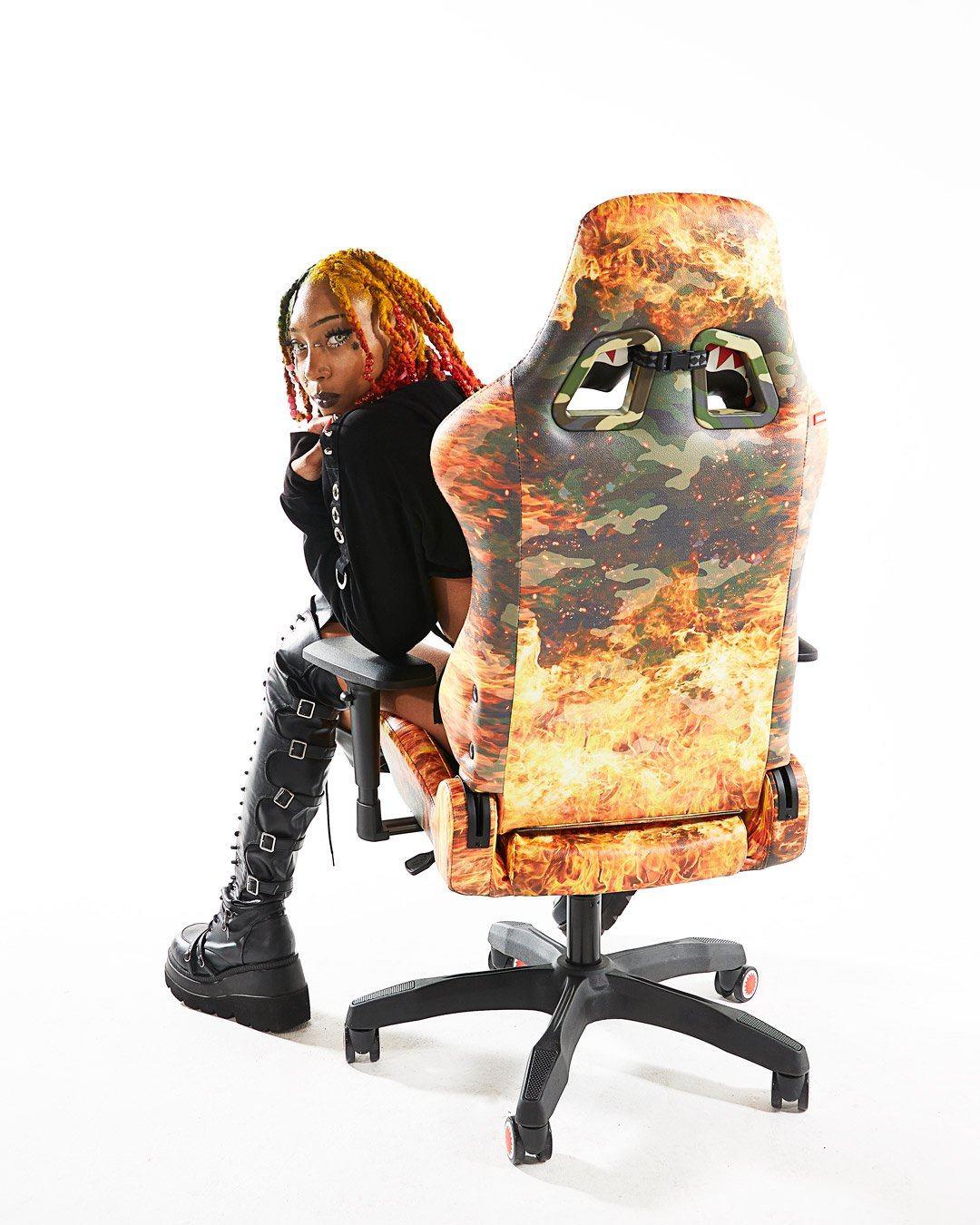 Sprayground Best Seller | FIRE CAMO GAMING CHAIR - SUPER RARE