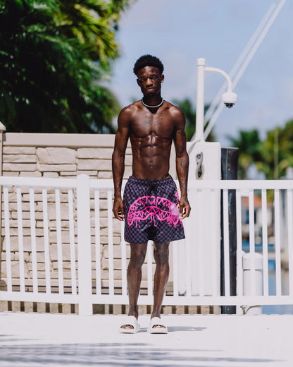Sprayground Essential | PINK PANTHER DIAMOND SHARK SWIM SHORTS