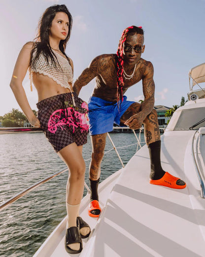 Sprayground Essential | PINK PANTHER DIAMOND SHARK SWIM SHORTS