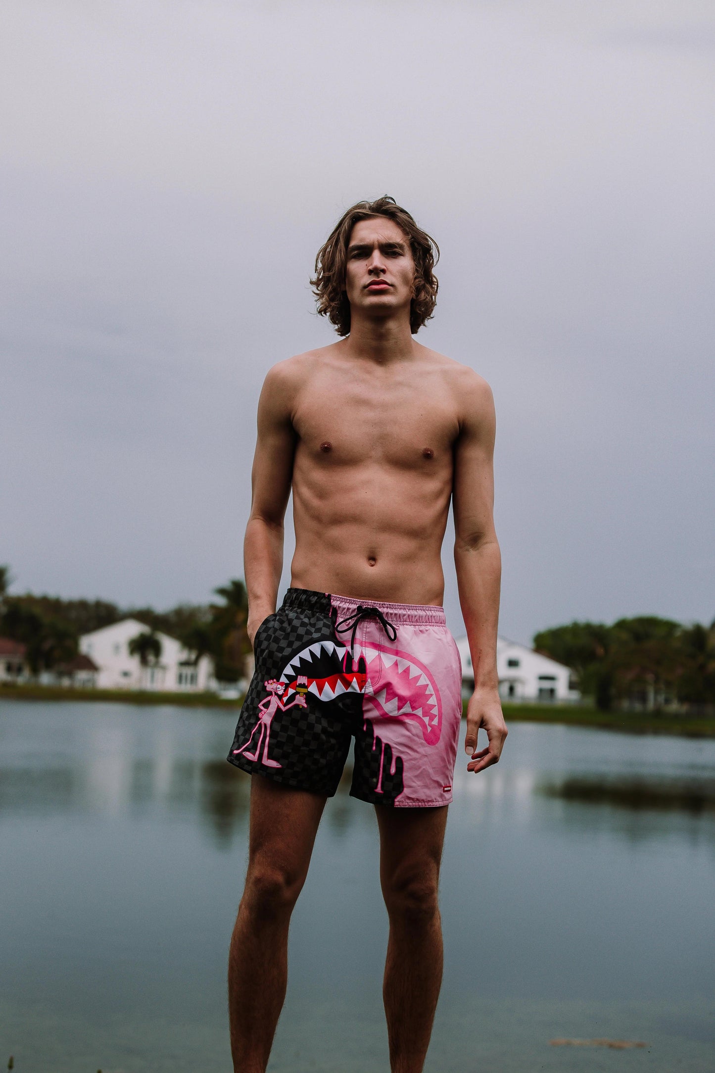 Sprayground Premium | PINK PANTHER PINK PAINTER SWIM SHORTS