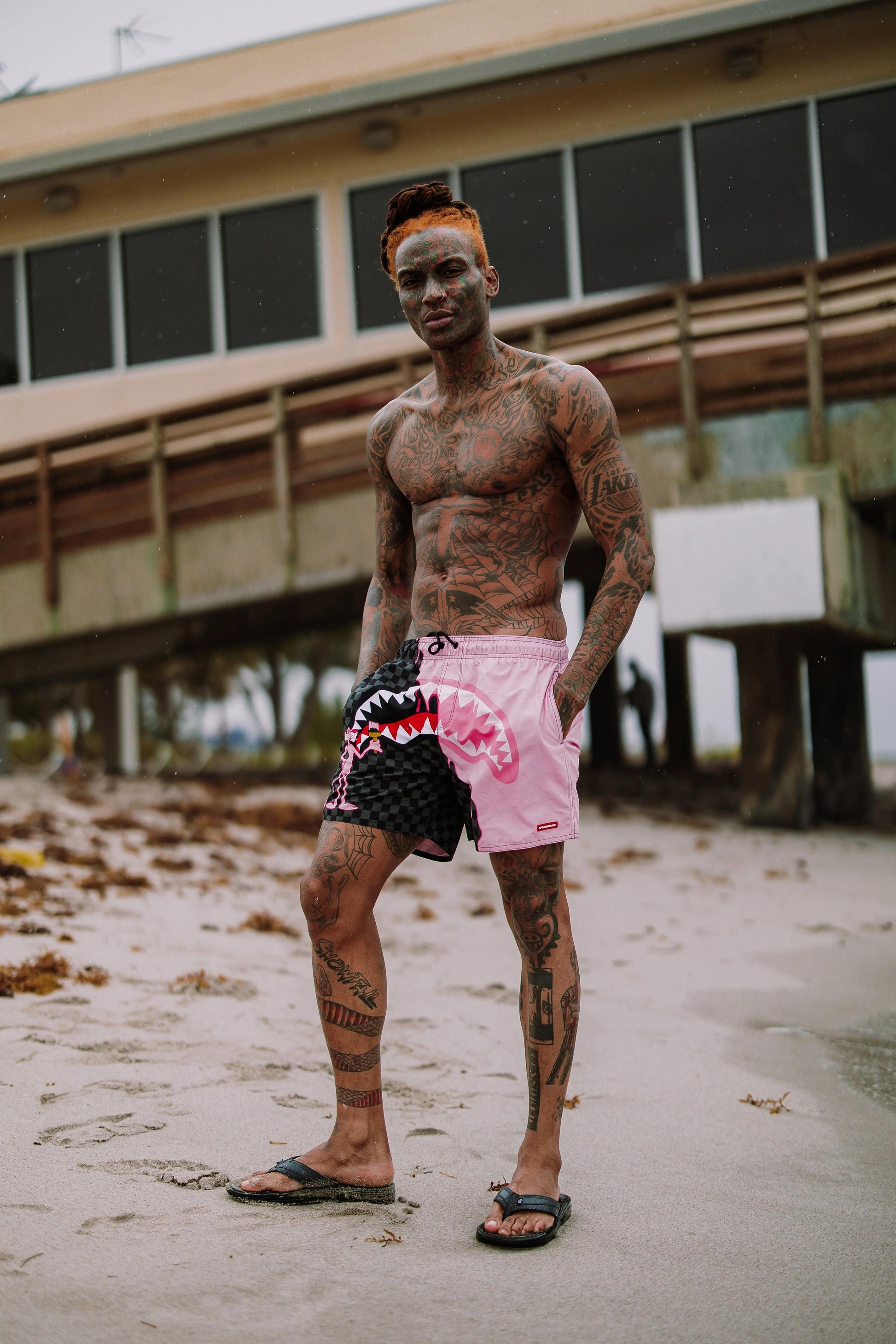 Sprayground Premium | PINK PANTHER PINK PAINTER SWIM SHORTS