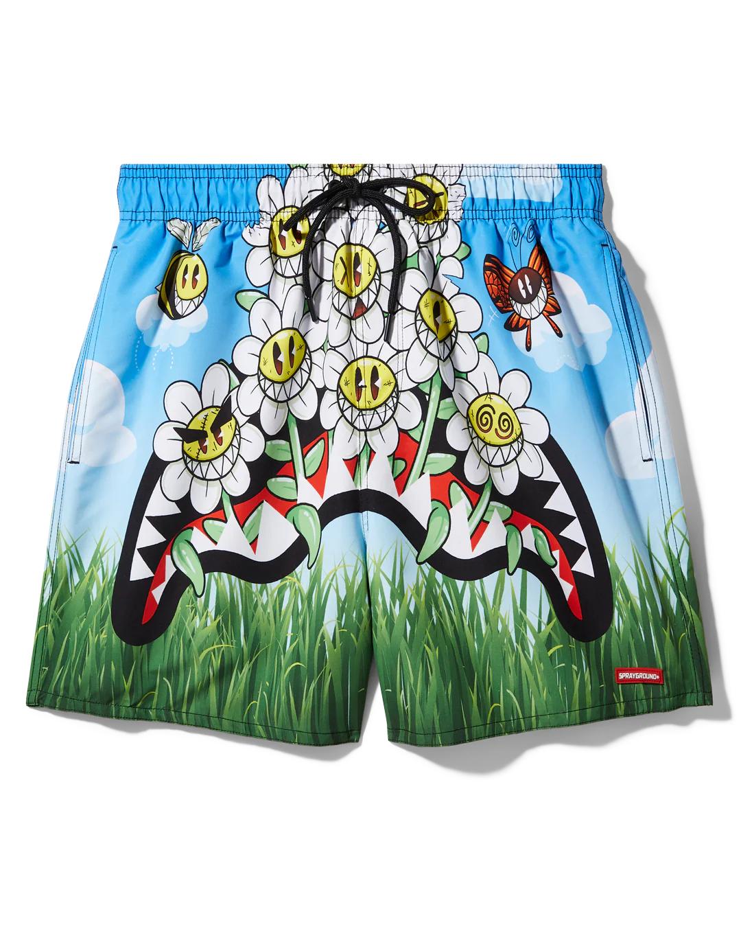Sprayground Popular | CRAZY DAISIES SWIM SHORTS