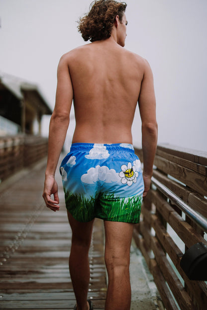 Sprayground Popular | CRAZY DAISIES SWIM SHORTS