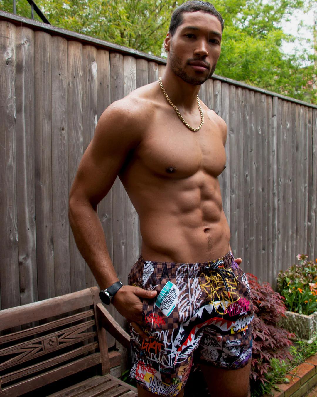 Sprayground New | SHARKS IN PARIS JETSKI SWIM TRUNKS