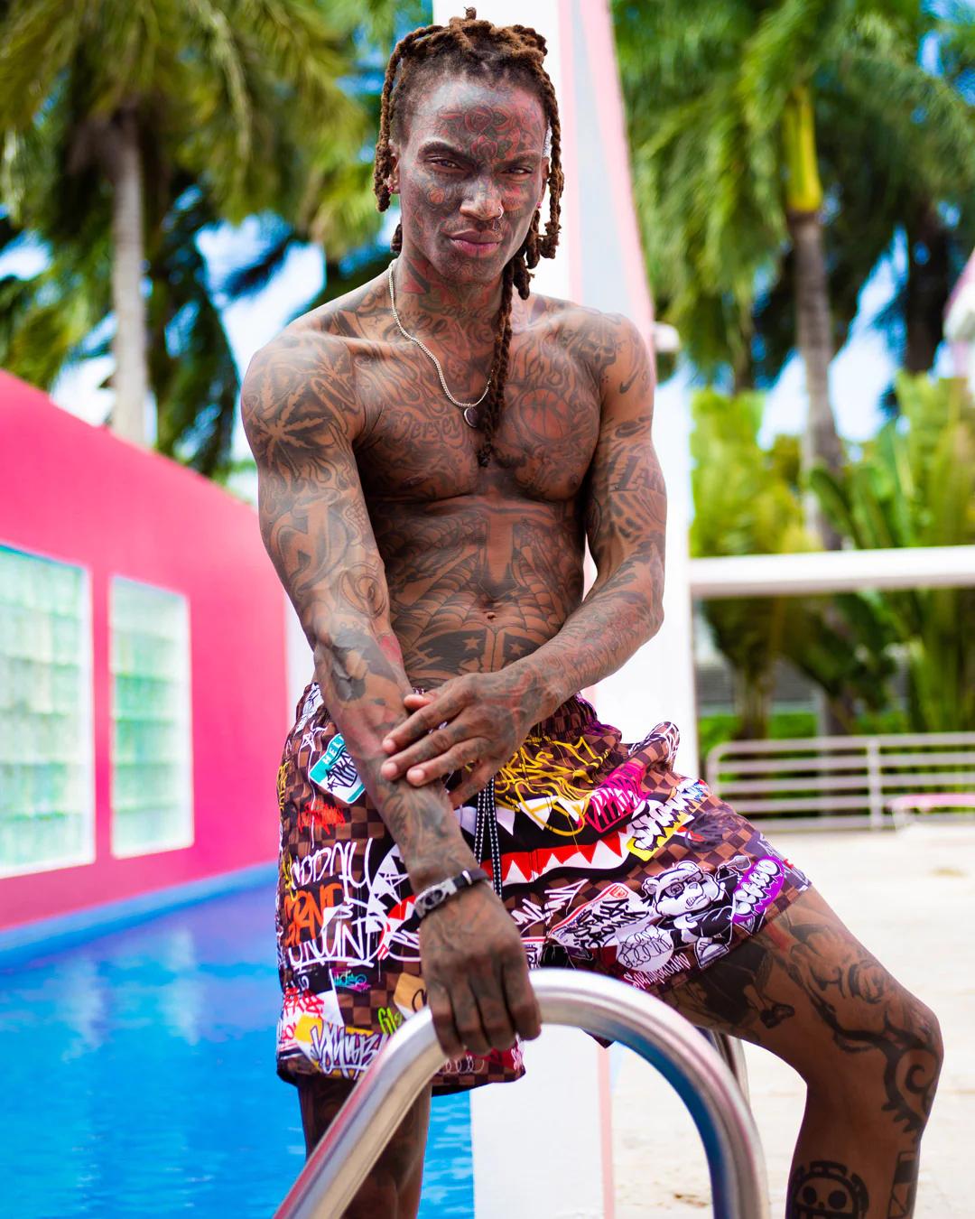 Sprayground New | SHARKS IN PARIS JETSKI SWIM TRUNKS