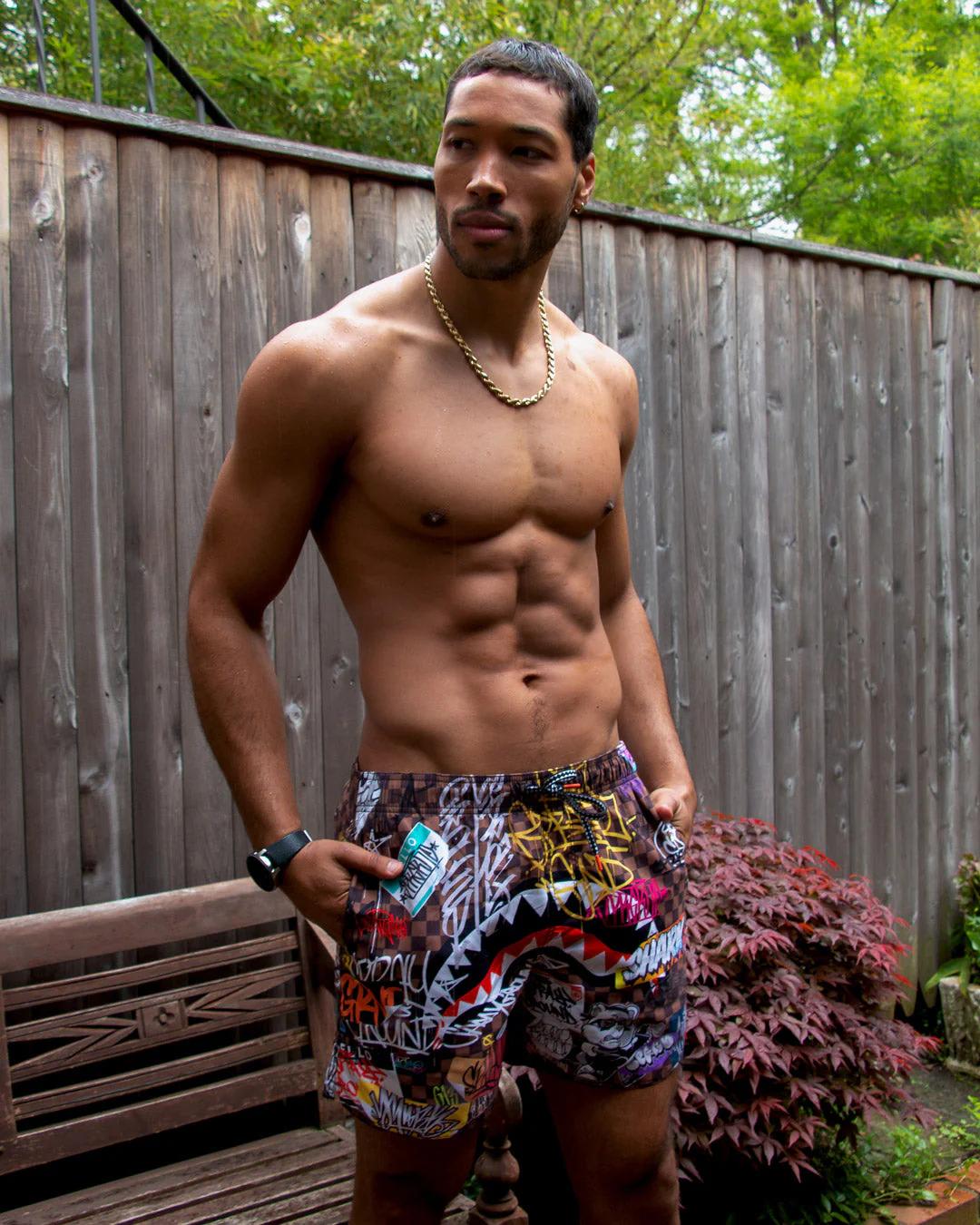 Sprayground New | SHARKS IN PARIS JETSKI SWIM TRUNKS