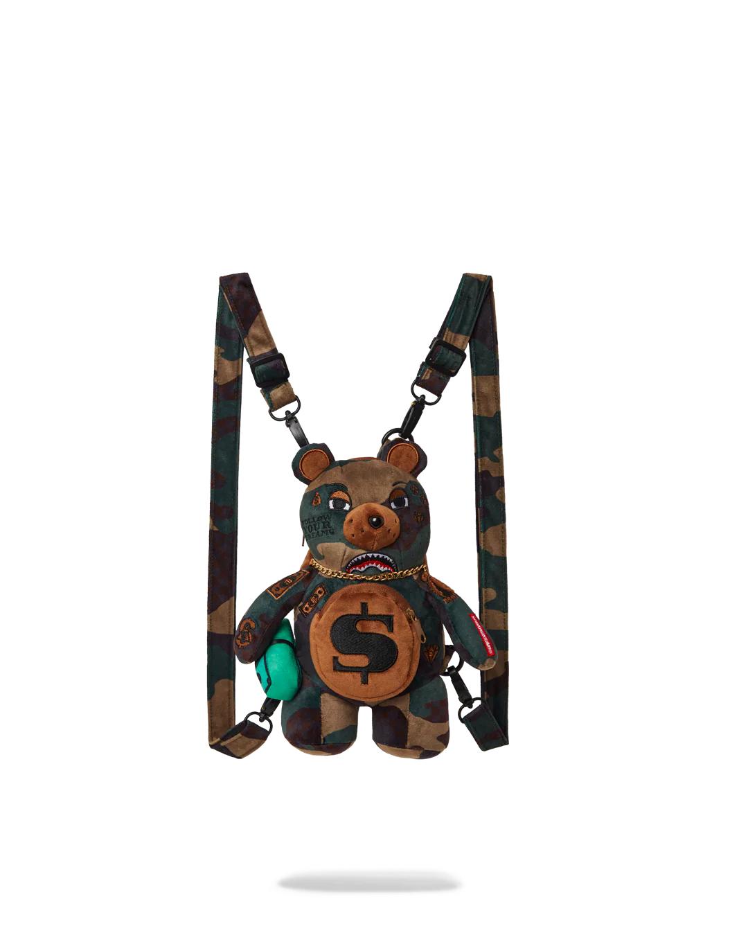 Sprayground Exclusive | BEARCUB BACKPACK - CAMOCHECK MONEYBEAR