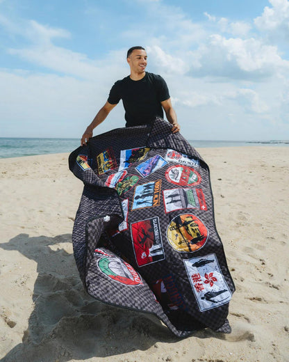 Sprayground Premium | GLOBAL MOGUL UNLIMITED MILES PACKABLE BEACH MAT BLANKET WATER RESISTAN