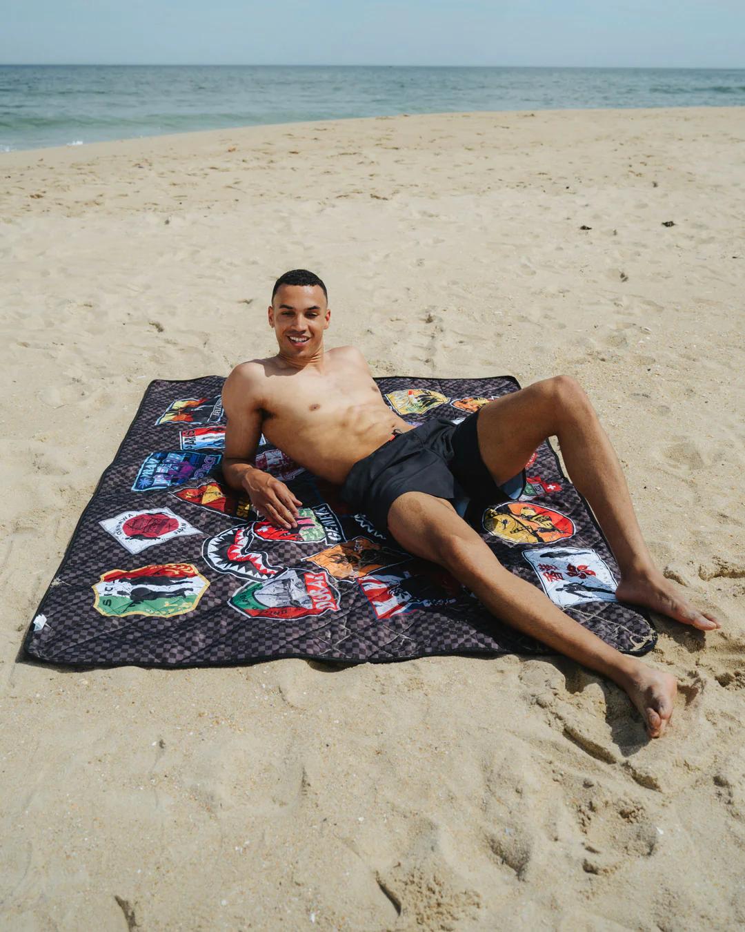 Sprayground Premium | GLOBAL MOGUL UNLIMITED MILES PACKABLE BEACH MAT BLANKET WATER RESISTAN