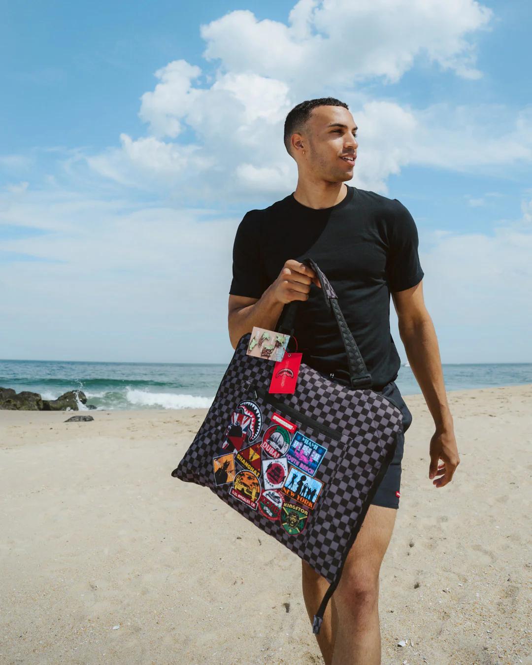 Sprayground Premium | GLOBAL MOGUL UNLIMITED MILES PACKABLE BEACH MAT BLANKET WATER RESISTAN