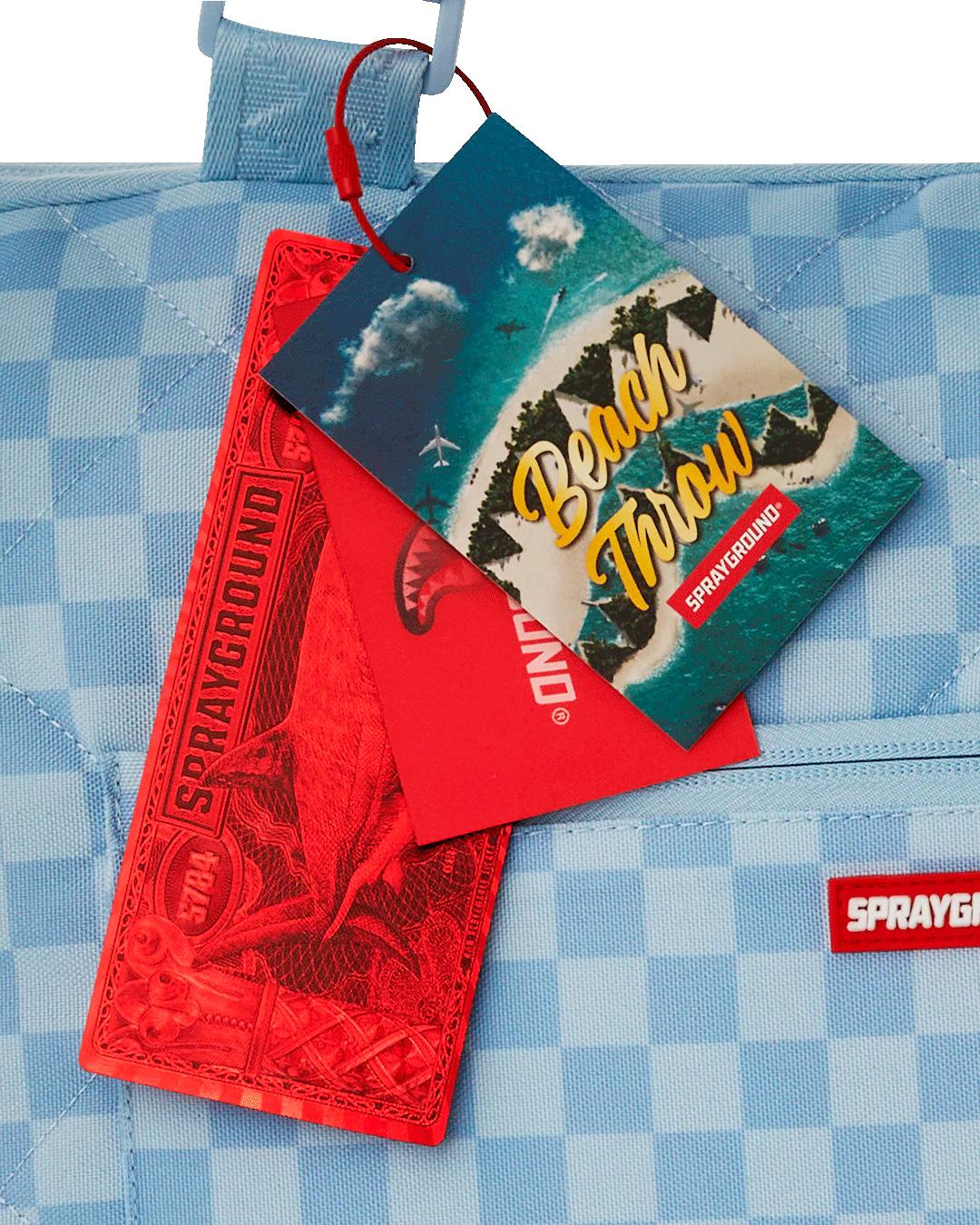 Sprayground New | SHARK ISLAND PACKABLE BEACH MAT BLANKET WATER RESISTANT CONVERTIBLE TO