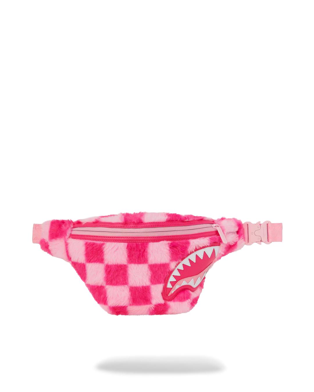 Sprayground Featured | FURZILLA SHARK (PINK CHECK) SAVVY CROSSBODY